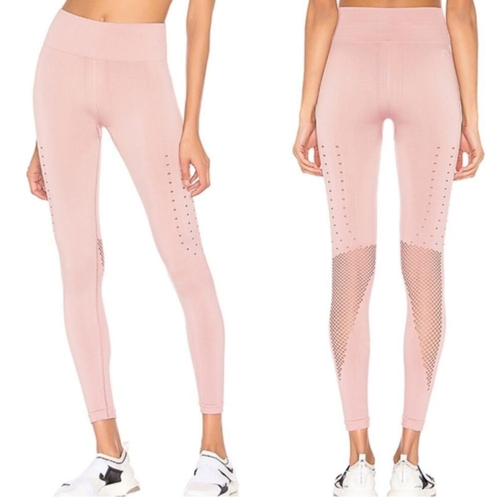 Varley Becky High Rise Mesh Seamless Legging In Light Pink Size Medium